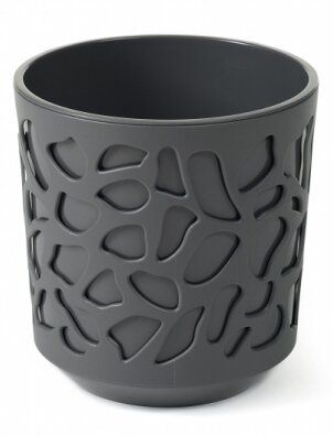 Flower pot LAMELA Duo 140 anthracite with anthracite insert (000004977)