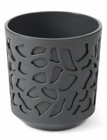 Flower pot LAMELA Duo 250  anthracite with anthracite insert  (000005040)